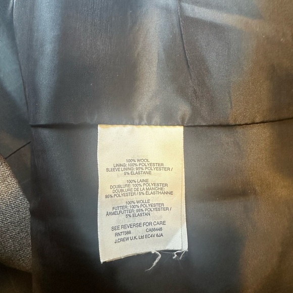 J. Crew Dark Gray Wool Blazer Jacket Size 12 - Picture 7 of 9